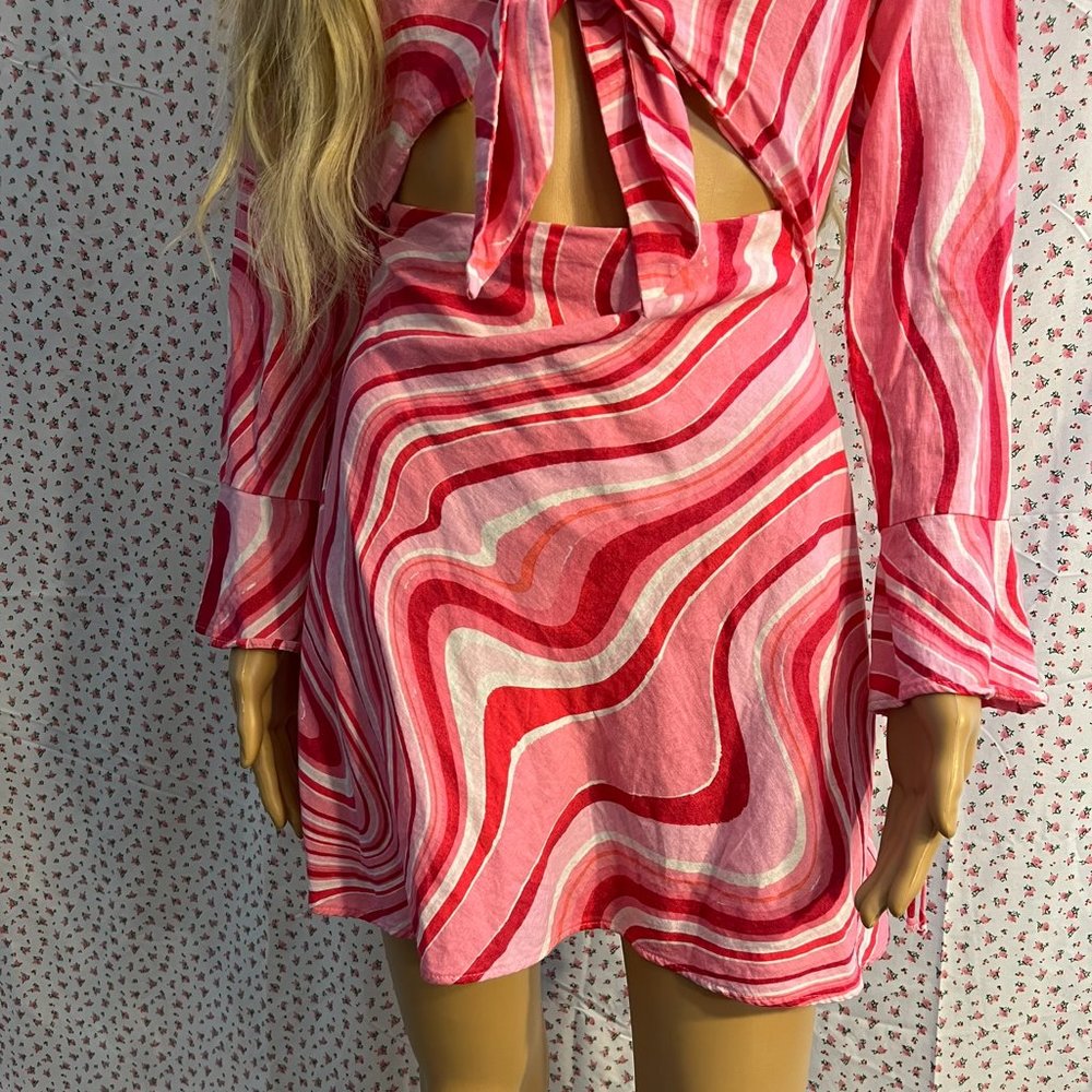 Pink Linen Mini Dress - Picture 4 of 7